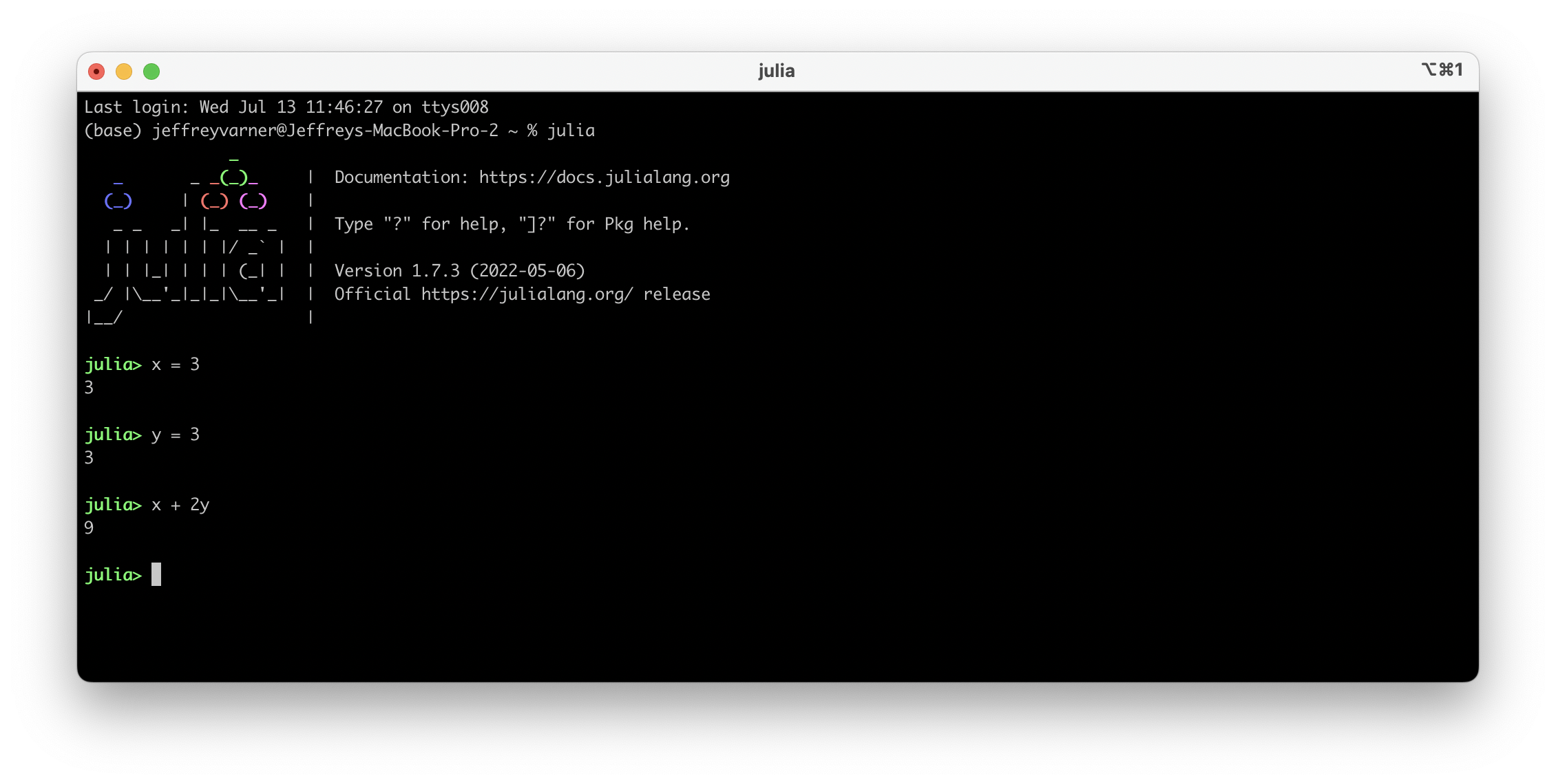 Jullian Code Example Introduction to Julia Basics — ENGRI 1120